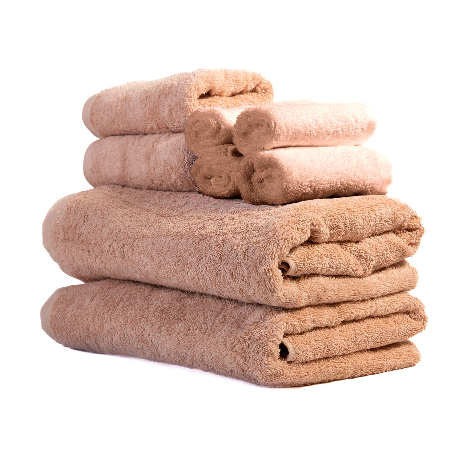 hm - Terry Cloth Towel Set - Extra Fluffy Soft - 2 Bath Towels 27x54 Inch 2 Hand