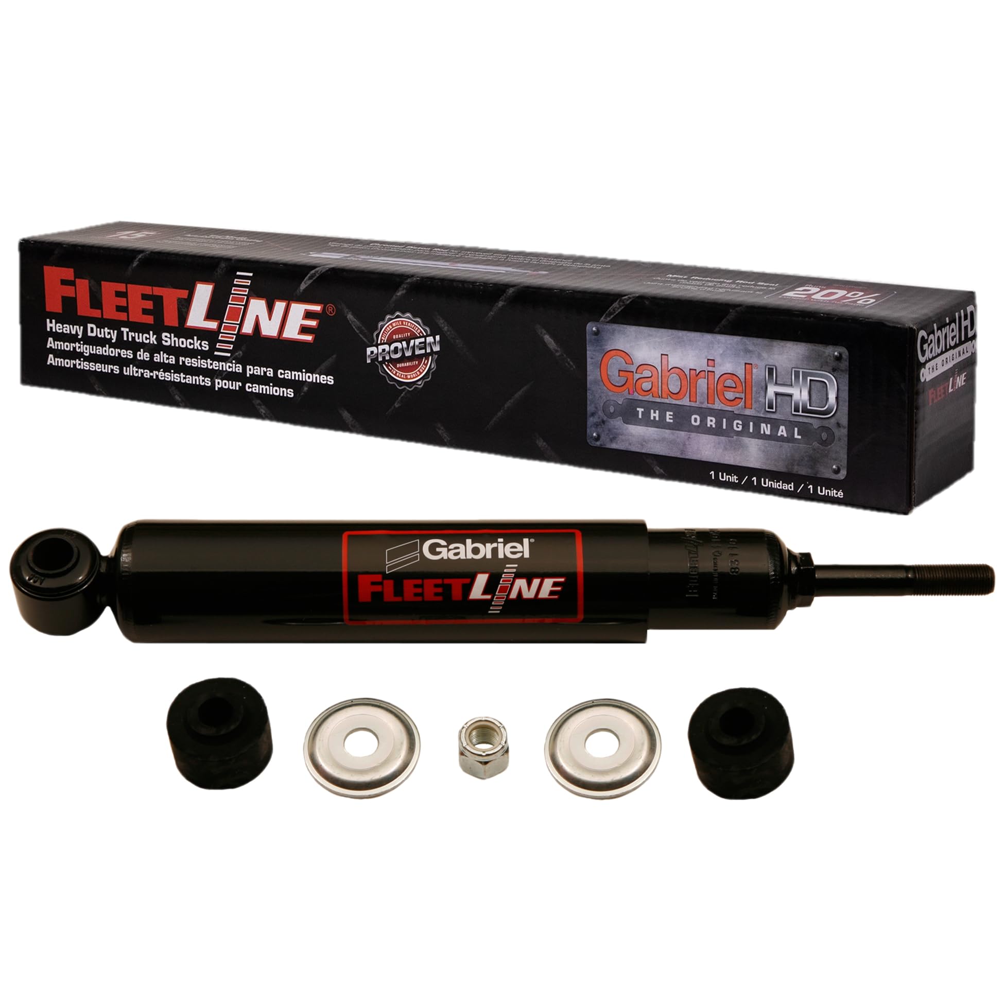 Gabriel 83110 FleetLine HD Truck Rear Shocks Fits 89-05 Mack CH; 98-05 Mack CX; OEM# 57241-004, 57241004, 57241-4, 14QK-413M4, 14QK413M4, 25624341, 572414, SA3110, 83176196