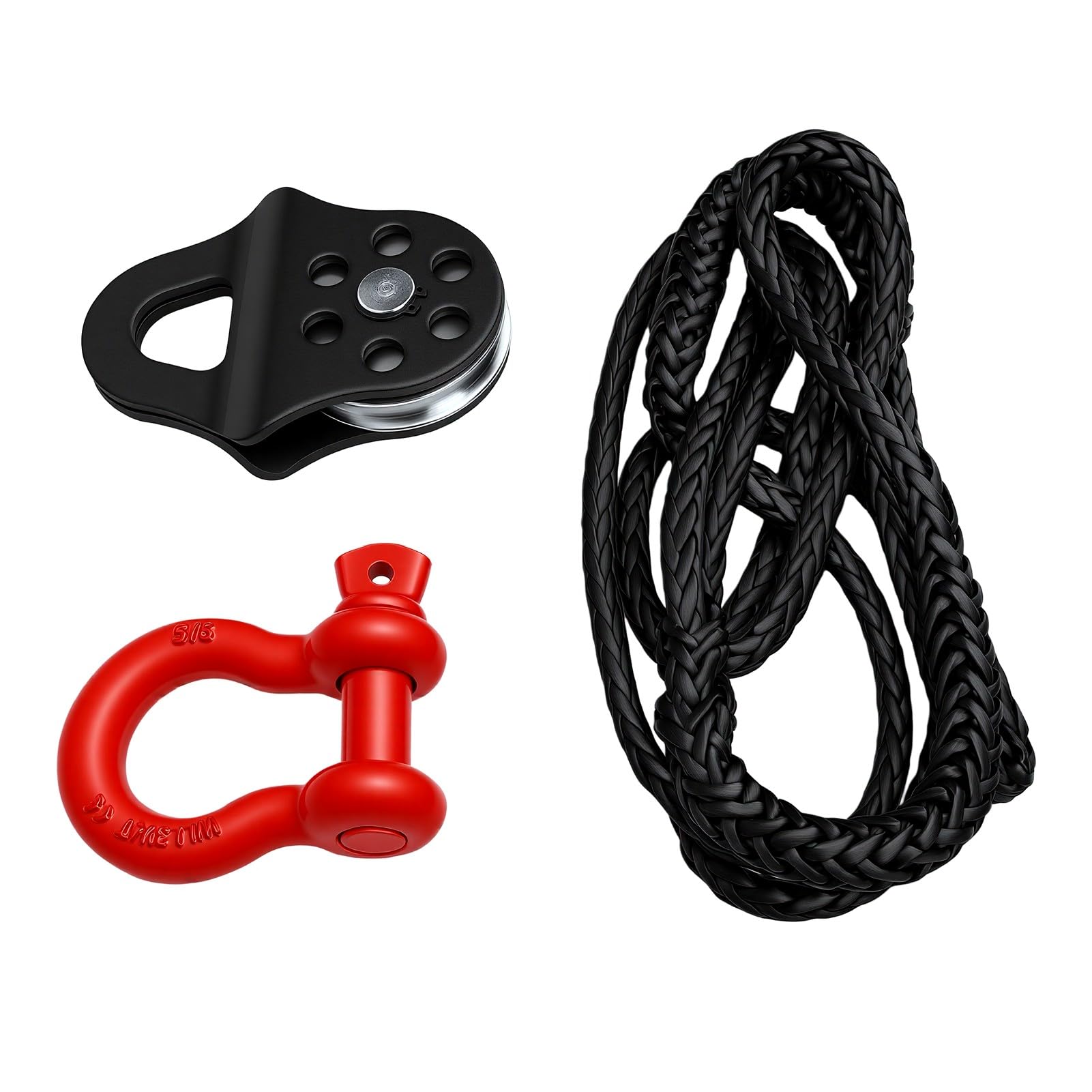 Kit de Récupération Tout Terrain Robuste avec Poulie de 6 Tonnes