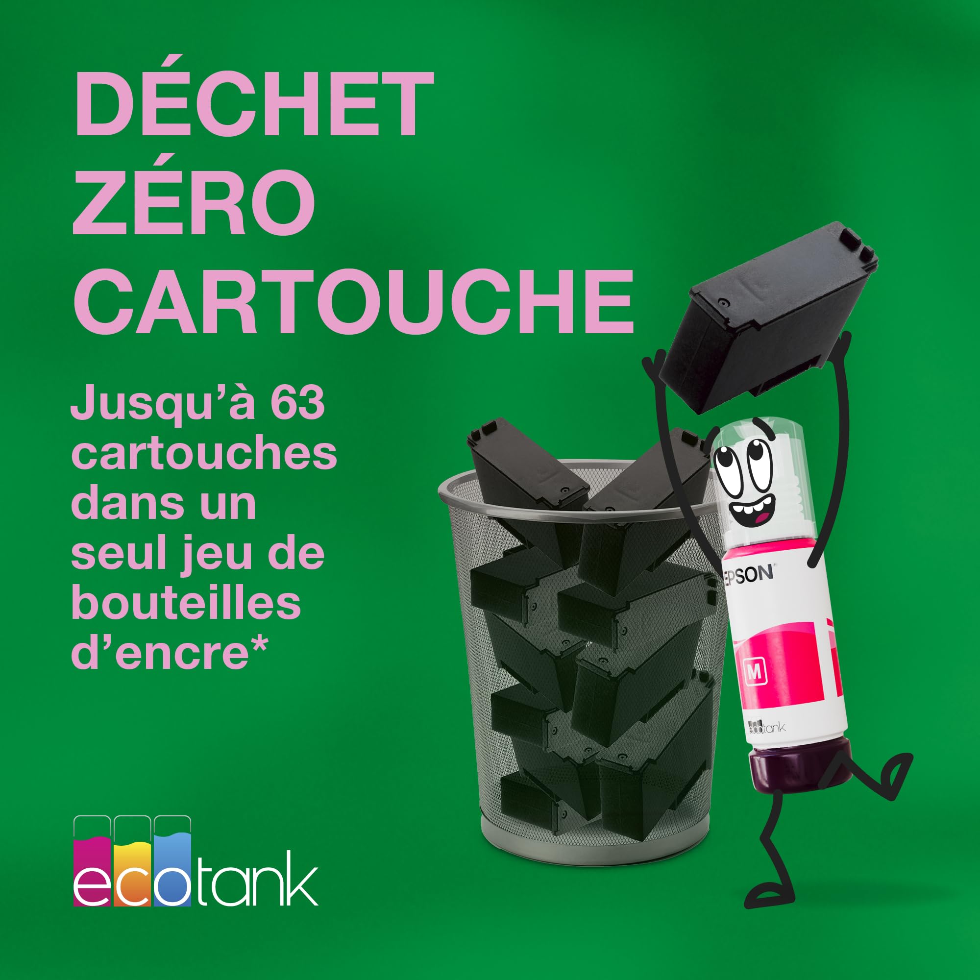 Epson EcoTank ET-2955 Imprimante à Réservoirs D’Encre | Maison & Petit Bureau | Wi-FI | A4 | Imprimer, Copier, Numériser | Écran LCD 3,7cm | Impression Recto Verso Auto | Jusqu’à 3 Ans d’Encre Inclus