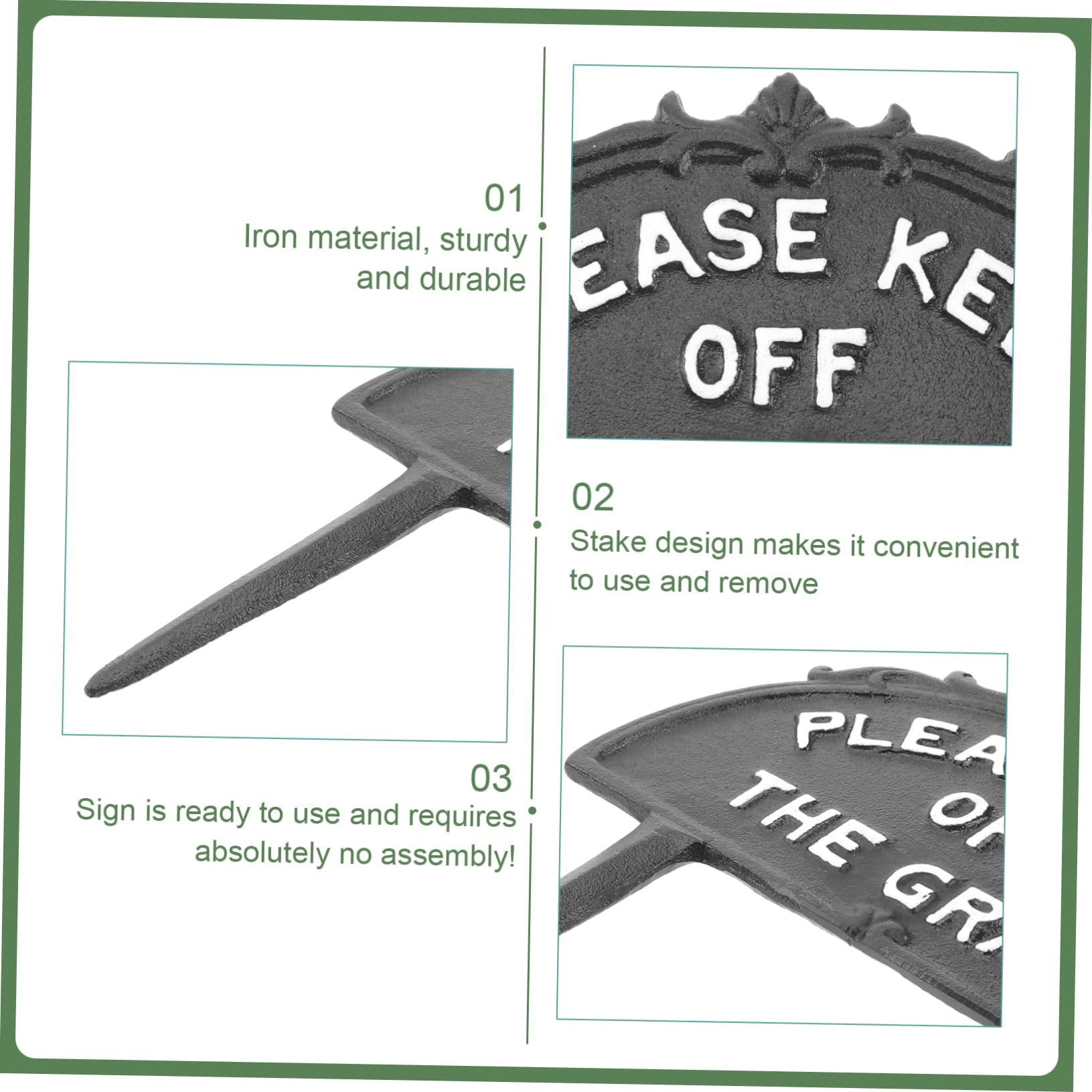 1stück Warnschild Bitte Betreten Sie Gras Nicht Wetterfestes Metall Schild Für Garten Und Rasenschutz Praktischer Bodenstecker Für Dekoration