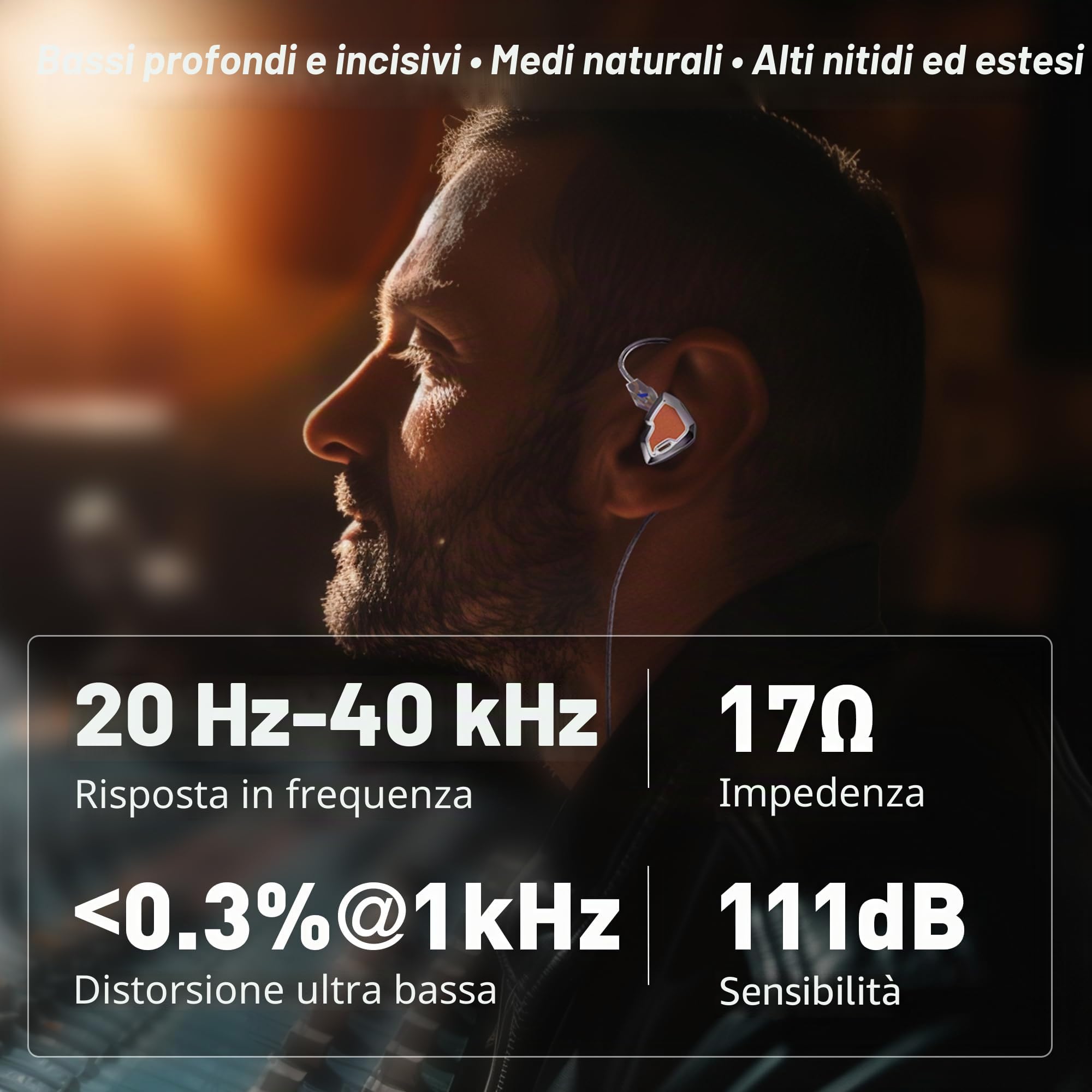 Hidizs MS2 PRO - Auricolari Iem cablati, driver doppi magnetici da 10,2 mm, monitor in-ear Hybird 1DD+1BA, stampaggio integrato in lega di zinco, filtri pneumatici per musicisti audiofili, cavo OFC
