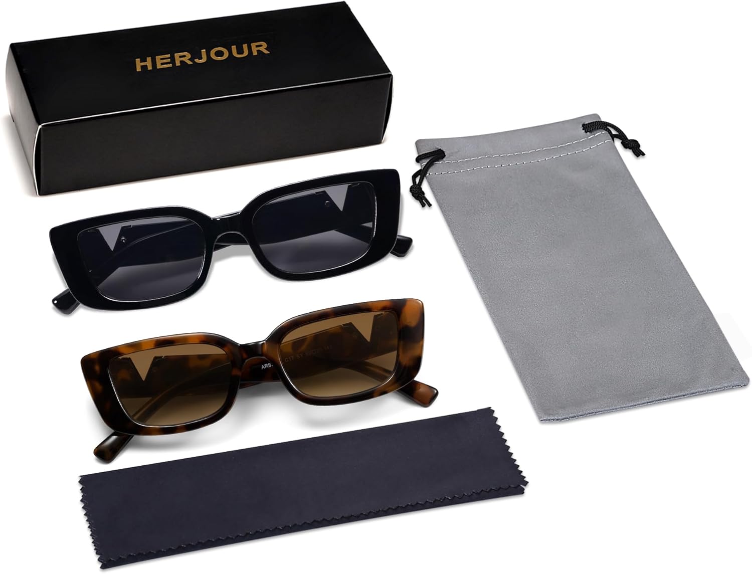 Allarallvr Rectangle Sunglasses for Women 90s Retro Trendy Y2K Classical Vintage Square Shades AR82037 - Image 5