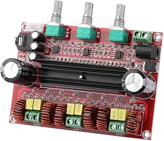 Clyxgs 2.1 Channel Class D Digital Power Audio Stereo AMP Module 2x80W+100W(Left,Right & Subwoofer) TPA3116D2 Amplifier Board,12-26V&#xFF08; Recommended 24V&#xFF09; 100 decibels