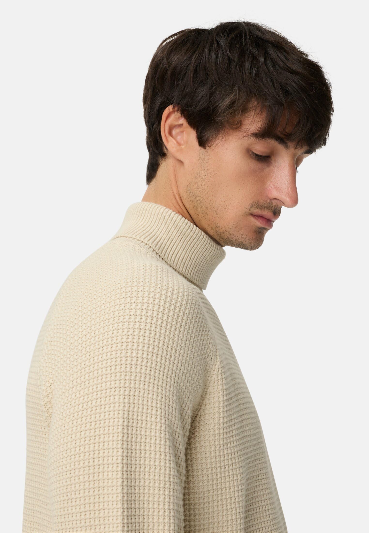 camel active Herren Strickpullover mit Stehkragen