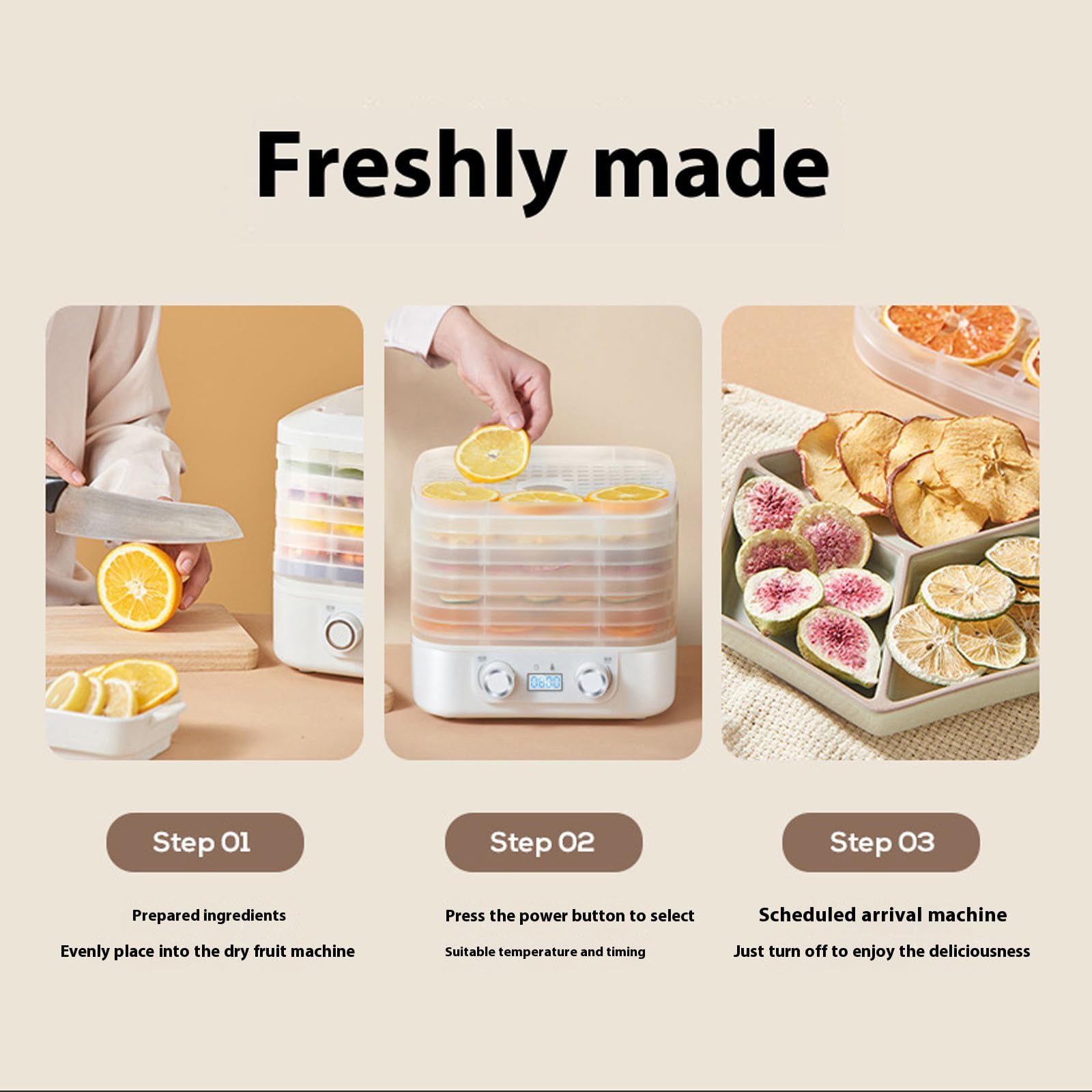 Home Freeze Dryer Machine with Digital Touch Control, Multi-Layer Food Freeze Dryer for Fruits Meat and Meals, Adjustable Temperature Compact Freeze Drying System for Home Kitchen — view 4