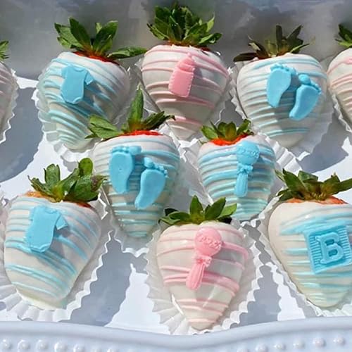 Miniatura 8 de Woohome Moldes de silicona para baby shower, 8 piezas de fondant de silicona para baby shower, pastel de cumpleaños, moldes de decoración de pasteles
