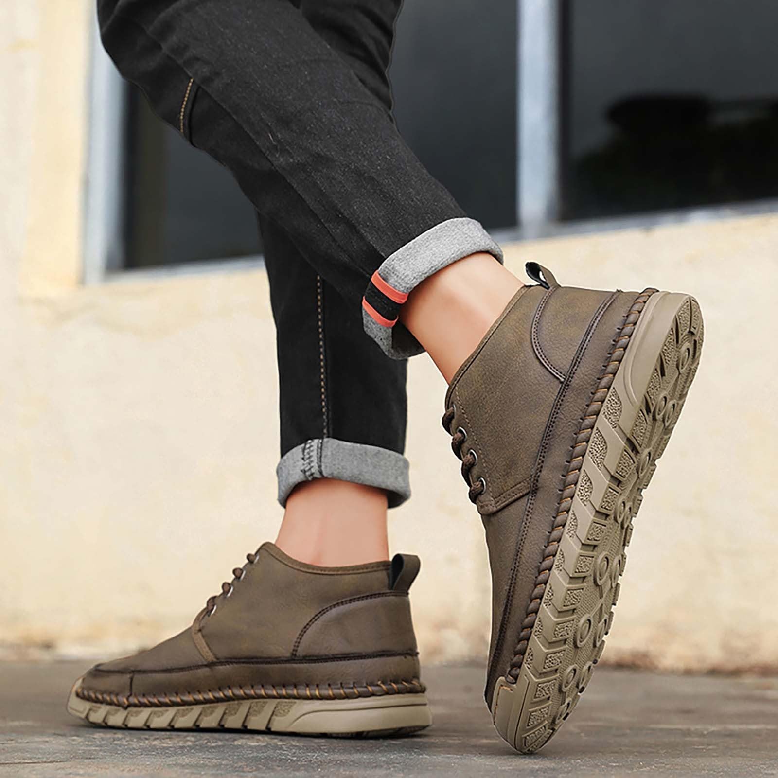 Wanderstiefel Herren Wasserdicht Trekkingstiefel Rutschfest Leder Outdoor
