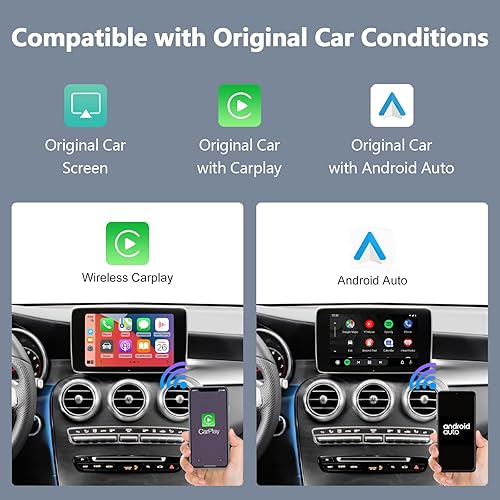 Miniatura 2 de Road Top Kit de reequipamiento inalámbrico Carplay Decodificador para Mercedes Benz NTG5.0 Clase C W205 GLC 2015-2018 año coche, soporte inalámbrico