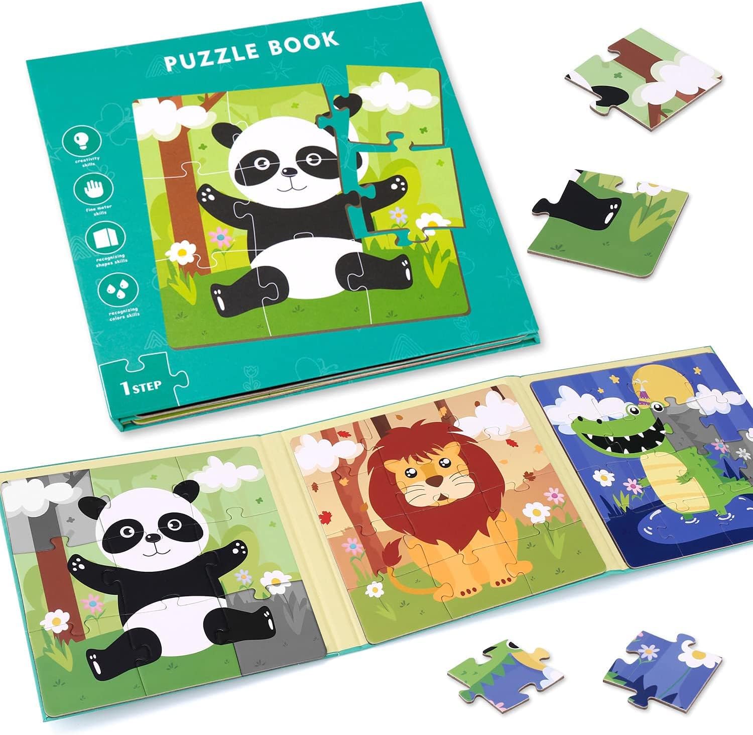 Sponsored Ad – SYOSI Magnetic Puzzles for Kids Ages 4 5 6 7 8, Three Wooden Jigsaw Puzzles 37 Piece, Animal Puzzles Book, Puzzles Party Favors for Girls and Boys, Travel Activities and Travel Toys (Panda)