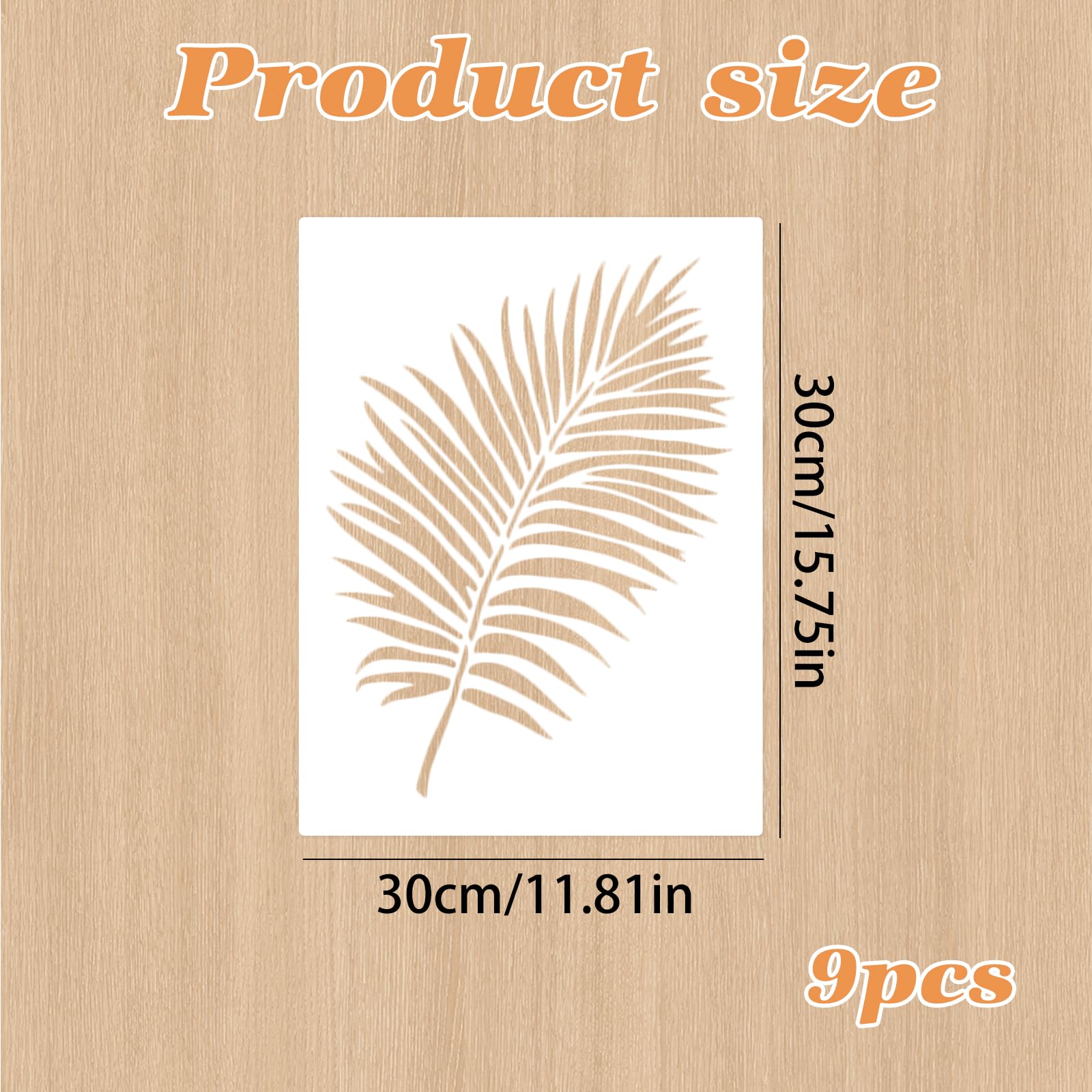 Set di 9 Grandi Stencil piante, Stencil per Disegno Botanico, 40x30 cm, Stencils Foglie Tropicali in Plastica per Fai Da Te, Legno, Mobili, Scrapbooking, Decorazione Parete, Tessuto, Riutilizz