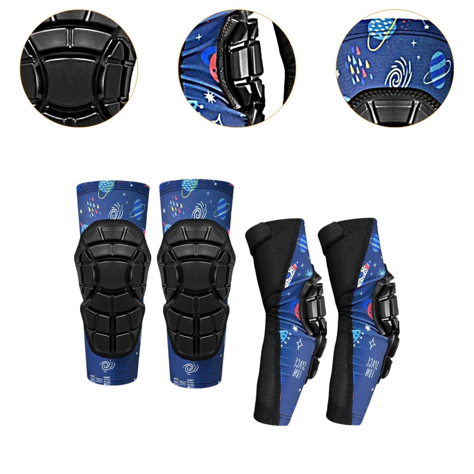 4 Pièces Genouillères Coudières Protège-Genoux Protège-Coudes Ensemble Enfant Sécurité Antiglisse Ergonomique Material Spandex Respirant Adapté