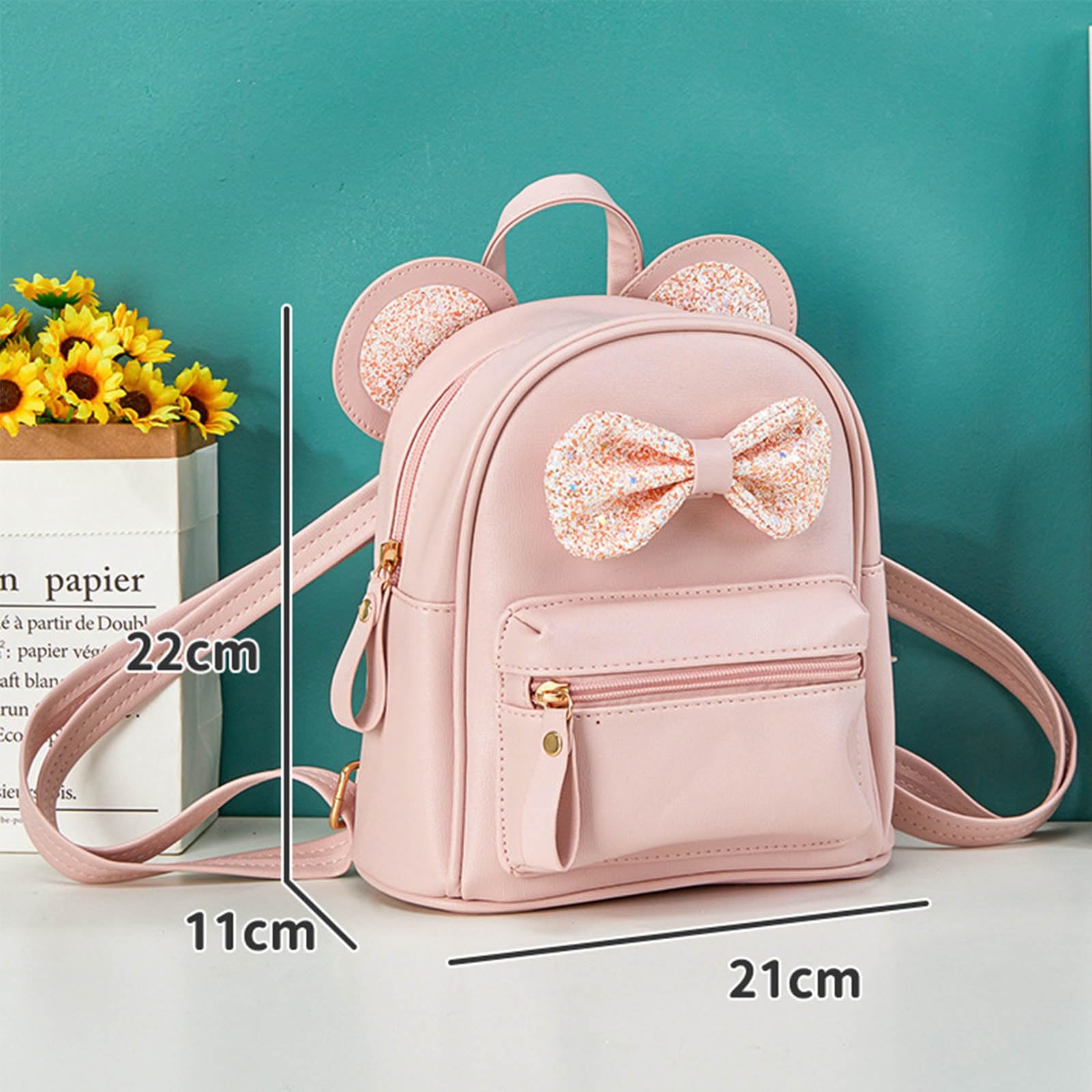 Hifot Sac à Dos Mignon pour Fille, Cartable Maternelle avec Nœud Papillon, Mini Kawaii Sac de Voyage, Cadeau