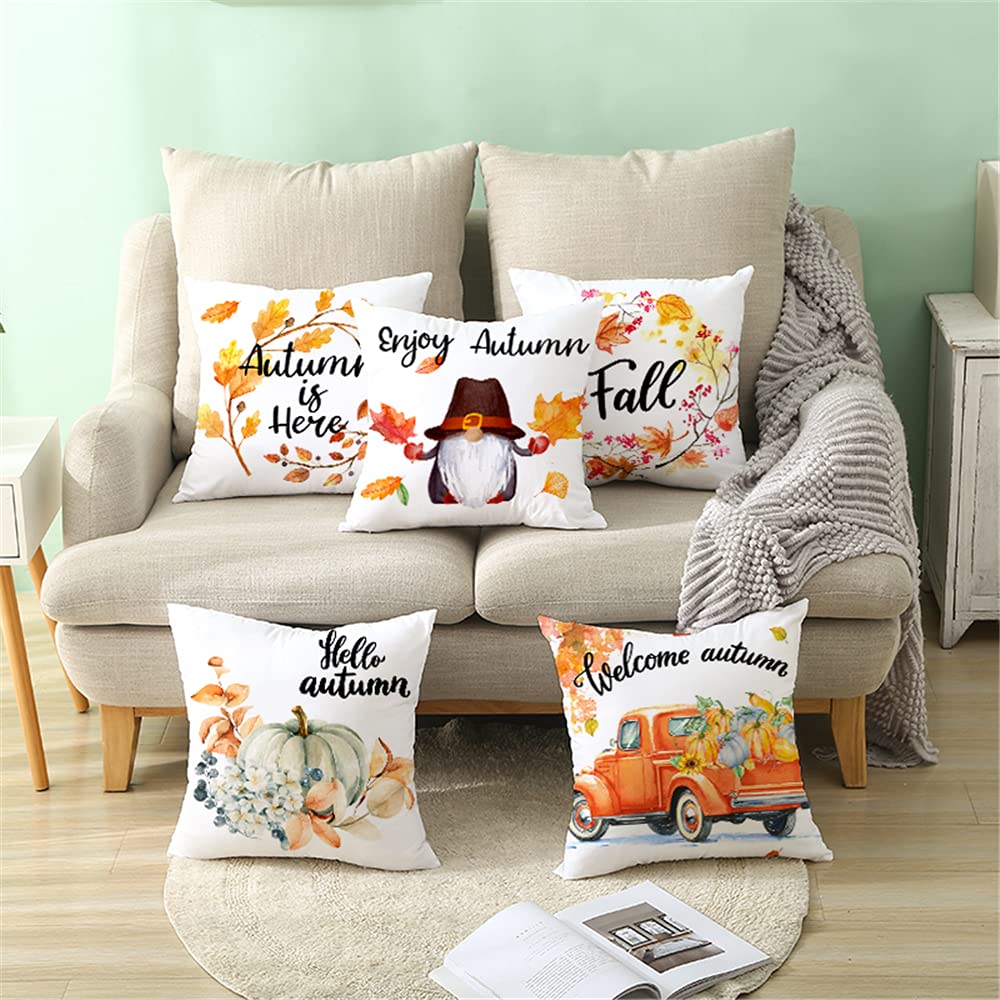 FANSU 4 Federe Per Cuscini 45x45 Cm Impermeabili – Fiori Eleganti Gialle – Copricuscini Divano E Giardino
