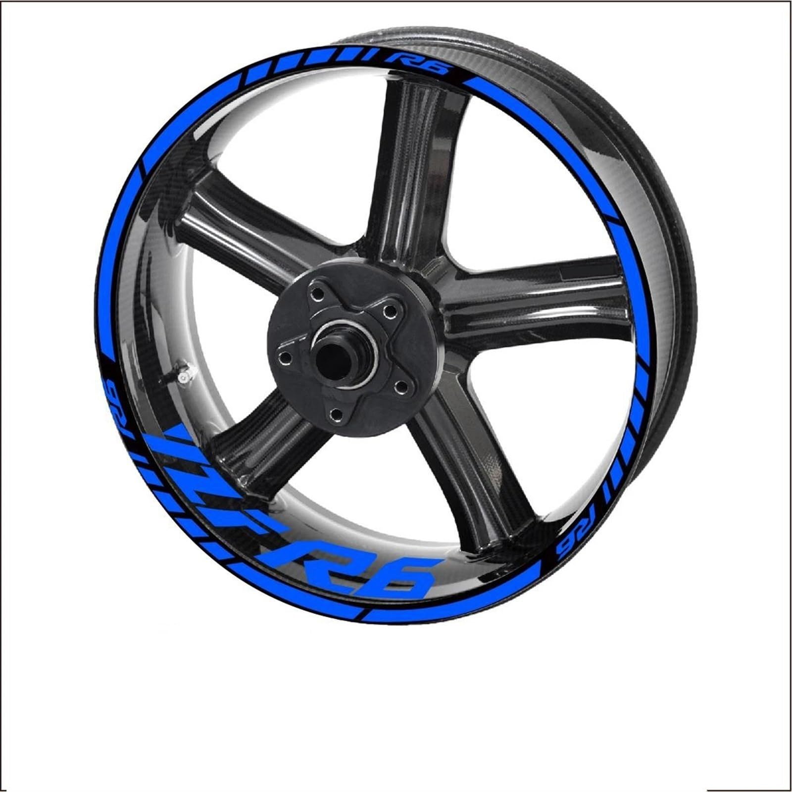 Motorcycle for Yamaha YZF R6 YZF-r6 Accessories Wheel Stickers Reflective Rim Motorbike Waterproof Decals Decorative(Color8)