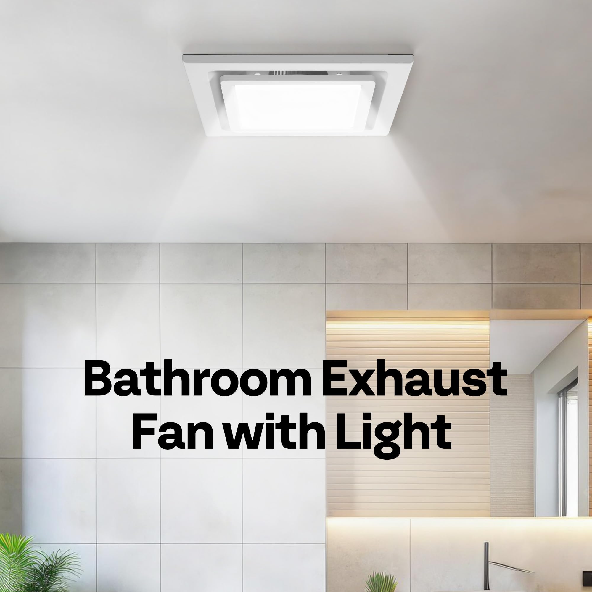 VIVOHOME Wentylator Wyciągowy 280m³/h z 3 Trybami LED | Cicha Praca 1,2 Sone, Panel Sufitowy 300mm, Do łazienek, Toalet i Strychów