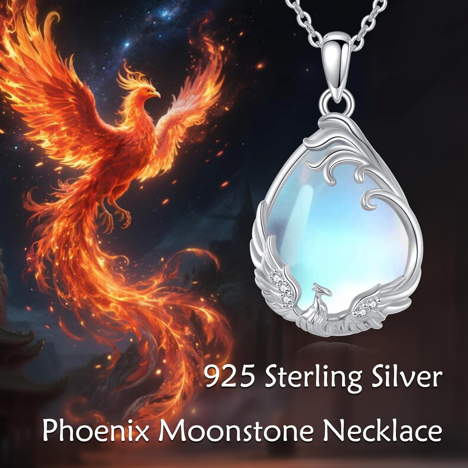 Phoenix Necklace 925 Sterling Silver Phoenix Bird Pendant Necklace Spiritual Nirvana Jewelry Gifts for Women - Image 5