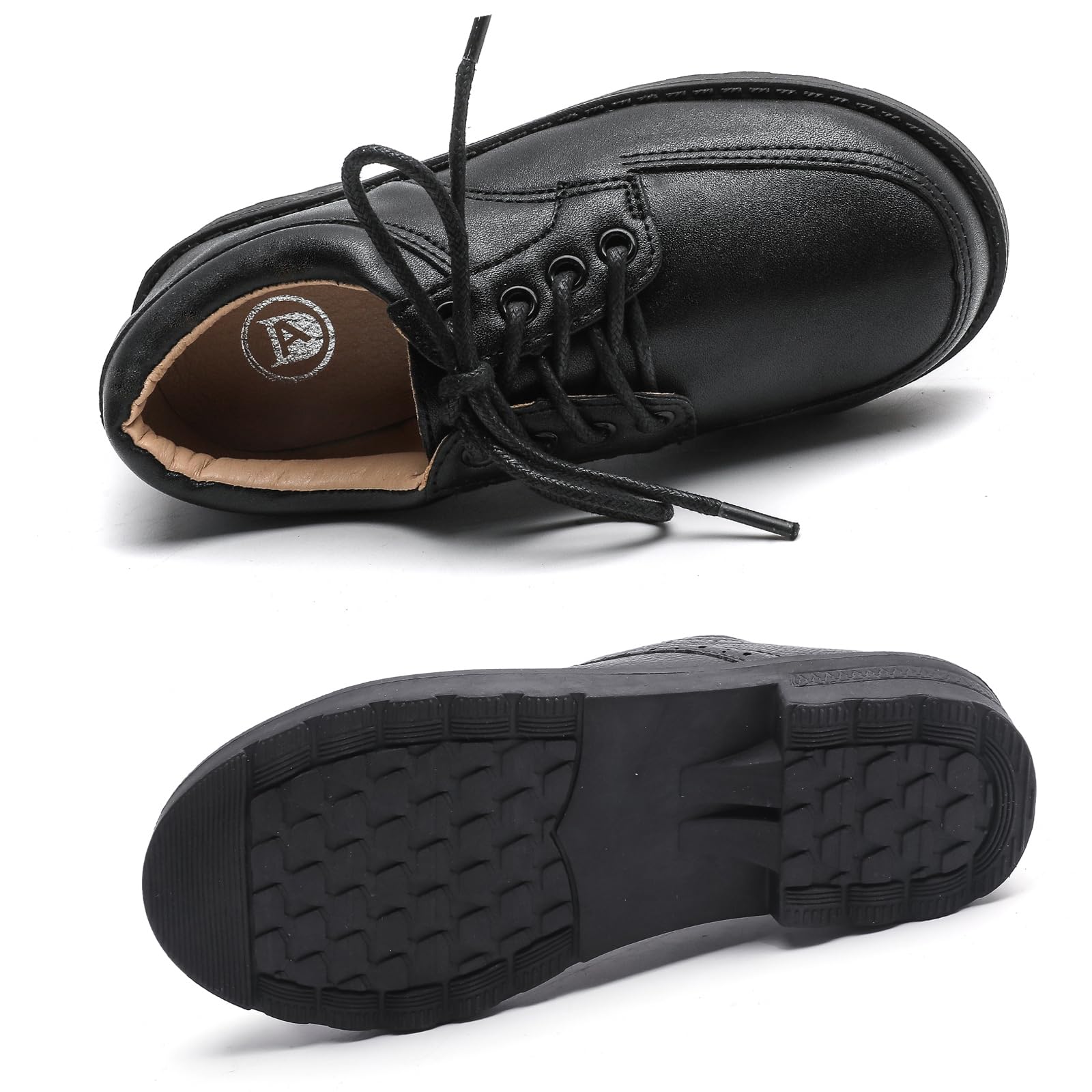 WUIWUIYU Garçons Chaussures habillées à Lacets Derby Chaussures de Bal de Mariage Formelles