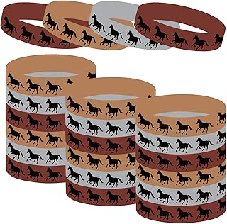 BignzwUra 30PCS Horse Themed Party Rubber Bracelets - Kentucky Day Horse Animal Baby Shower Birthday Party Favors Supplies Decorations Goodie Bag Favor Stuffers Silicone Wristbands