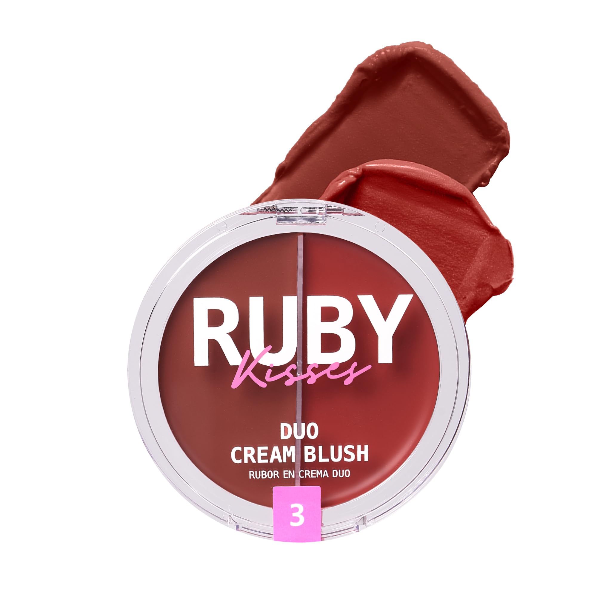 Ruby KissesDuo Cream Blush, Smooth, Natural-Looking, Long-Lasting Face Makeup Blush for Cheeks, Lips, and Eyes, Buildable and Blendable, Infused with Green Tea, Aloe Vera Extract, and Hyaluronic Acid[Amazon-developed Certification] Compact by Design