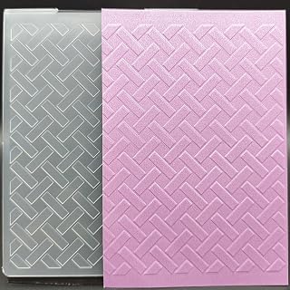 Plastic Embossing Folder A6 Size Belts Weaving Pattern Crafts Plastic Textured Impressions for Card Making Scrapbooking
