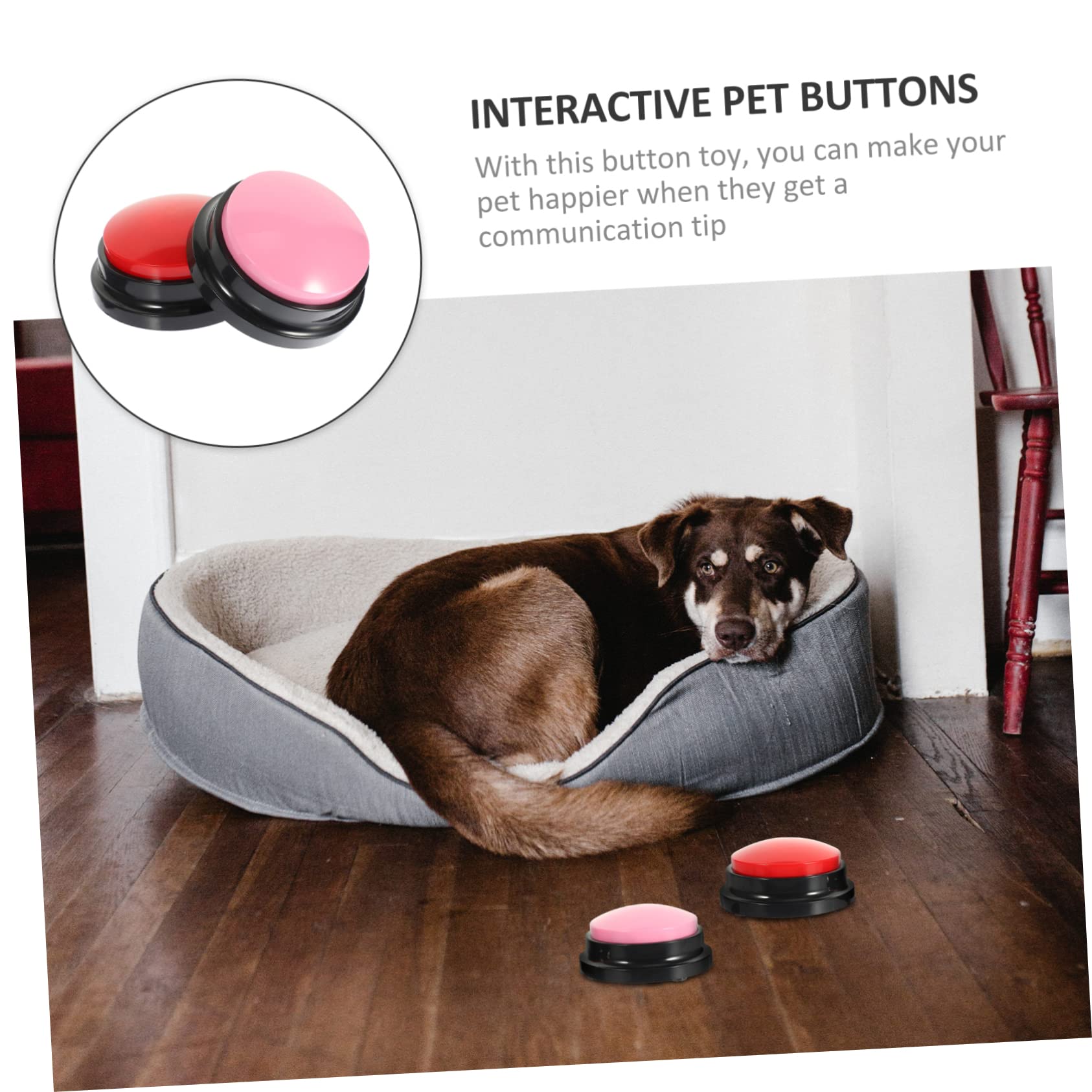 2 Juegos De Timbres De Entrenamiento para Perros con Función De Grabación Y Botón De Comunicación para Perros Botones De Sonido Interactivos (2 Unidades)