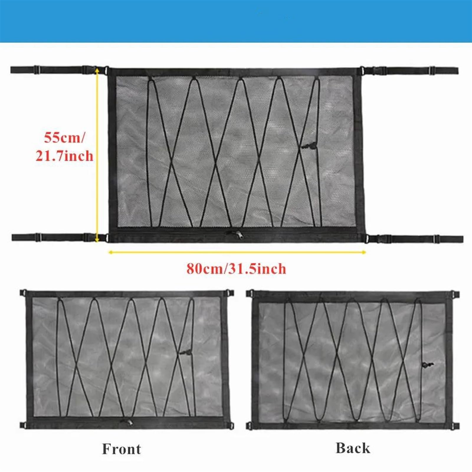 Dachgepäckträger 3'x 4' Bungee-Gepäcknetz, Gitternetz, Dachträgernetz, Innendecke, Ladung Für Pickup-Truck-Ladefläche, SUV-Dach Dachboxen (Größe : 2 Packs Set)