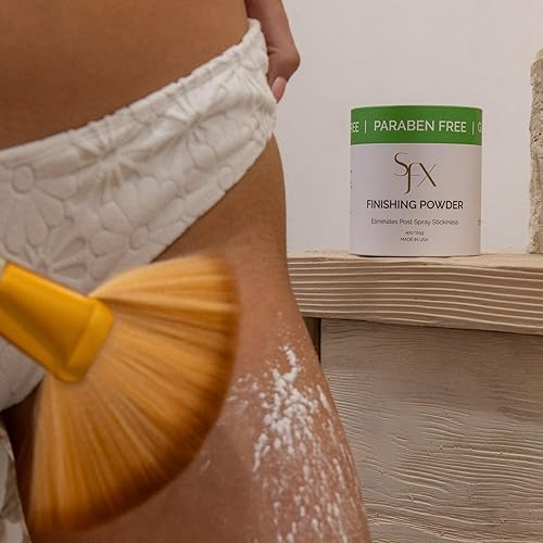 Miniatura 8 de SunFX Polvo de acabado translúcido Post Spray Tan  Sin talco  Polvo de bronceado sin sol  Brillo  Crispa y Fresco 4 onzas