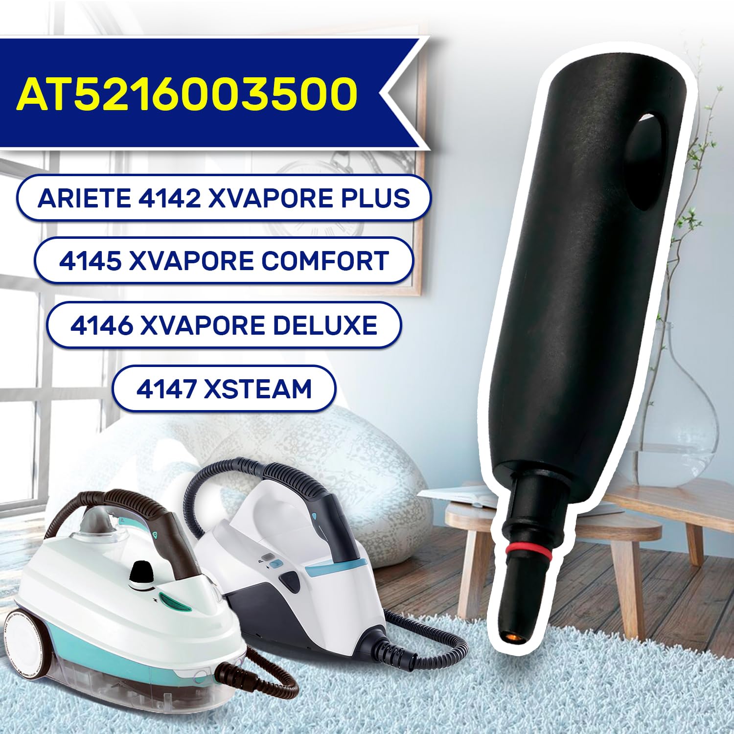 Steam Cleaner Nozzle Adapter with the Original Code AT5216003500 for Ariete Xvapore Plus Comfort Deluxe XSteam - Image 2