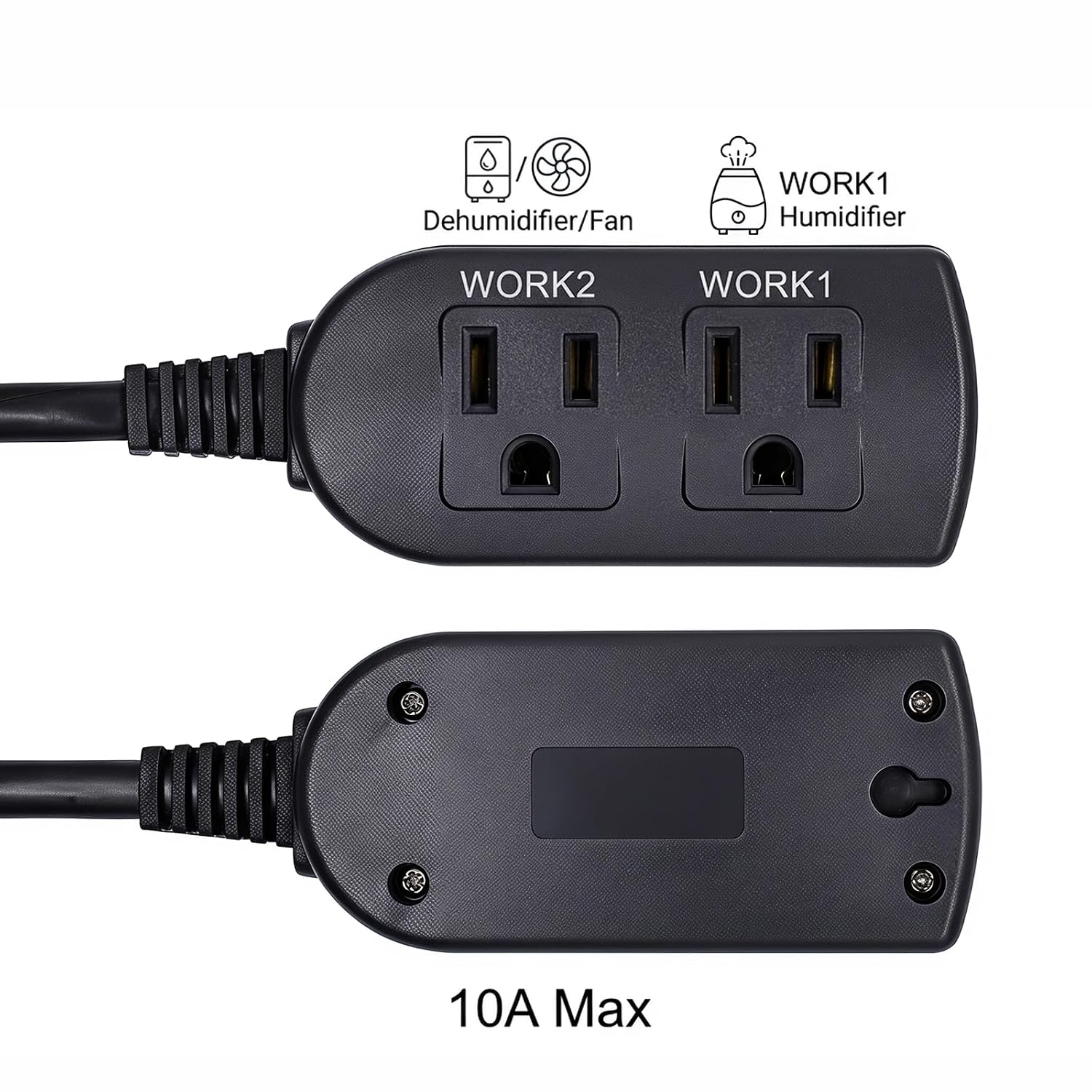 Digital Humidity Controller, Plug-in Humidistat with Dual Outlets