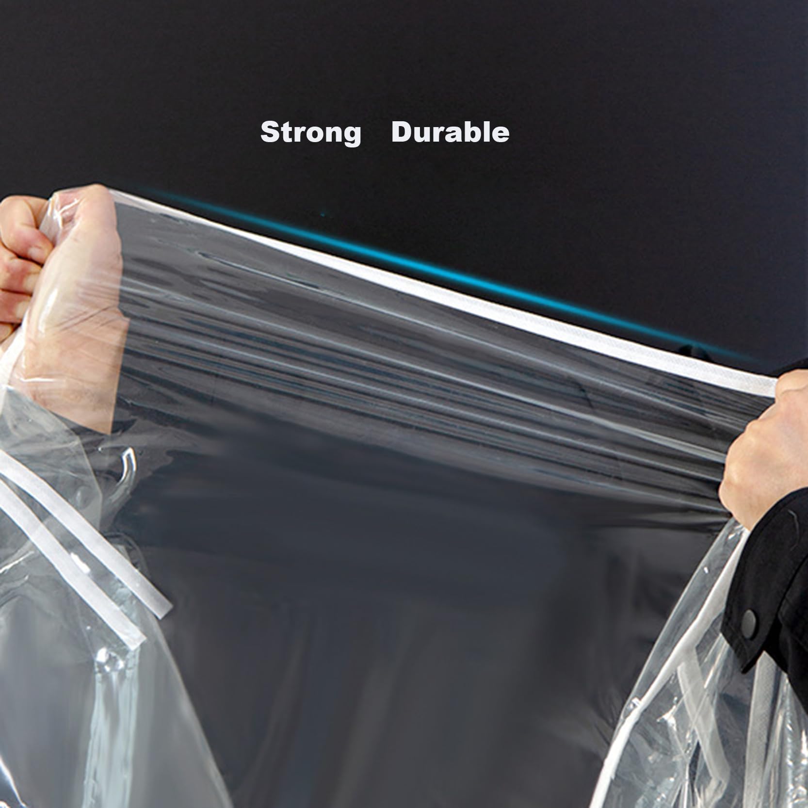Copertura Trasparente per Asta Appendiabiti, Copertura Antipolvere in PEVA Spesso per Asta Appendiabiti con Cerniera, 60 cm ~ 200 cm di Lunghezza, Protezione per Vestiti,A 180x50x150cm