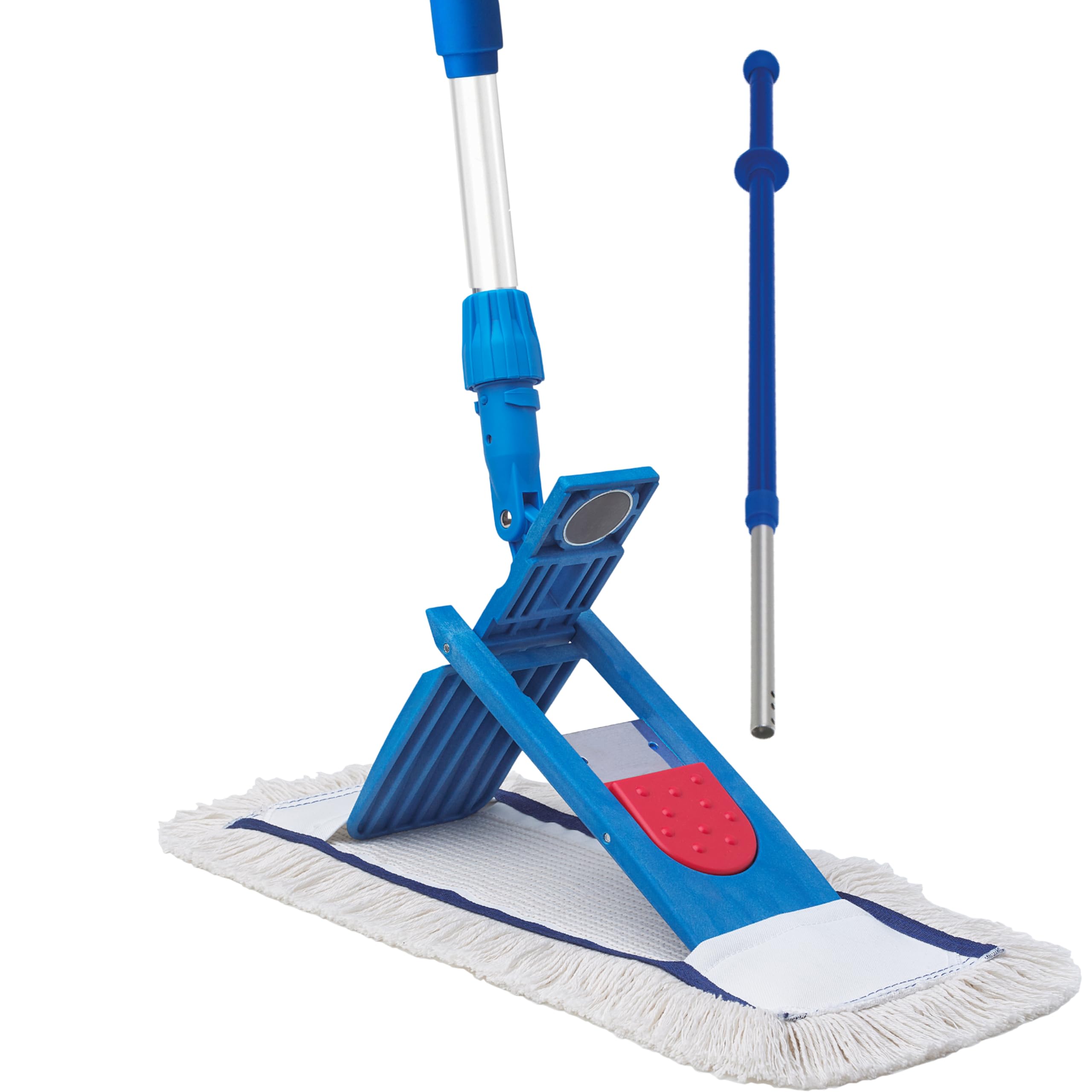 Premium WISCHER TELESKOP Set 50CM | Baumwoll-Wischmopp | 90-150cm Teleskopstiel | Magnethalter mit 1 klick System | Kugel Griff | Ergonomisch, rückenschonend & langlebig | Für alle Böden