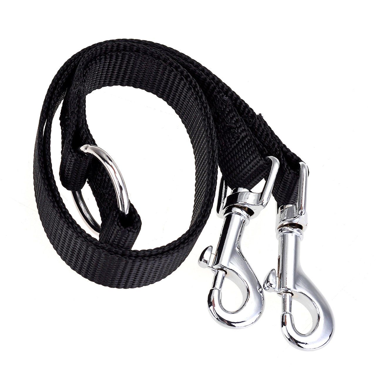 CozyCabin Correa de Perro Doble Duradera sin enredos para 2 Perros, Gatos, Mascotas pequeñas, Correa para Caminar y Correr (Nailon, Negro)