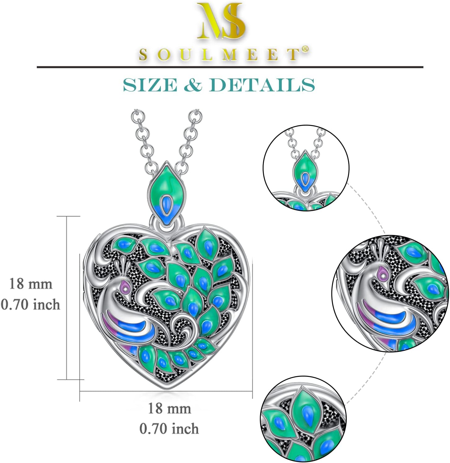 SOULMEET Personalized Silver Locket Necklace That Holds Pictures Photo Keep Someone Near to You, Memorial Custom Lockets Necklaces Letters Engraving for His Her - Image 5