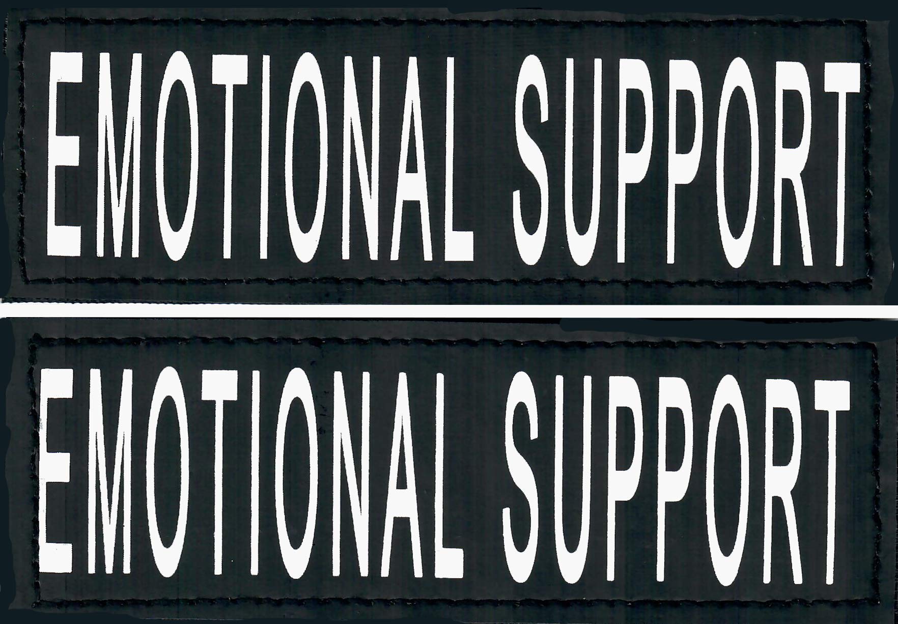 Just 4 Paws Reflective Patches Hook Backing-Service Dog, Emotional Support, Therapy Dog, in Training, Do Not Pet, Best Friend, for Animal Vest & Harnesses (Emotional Support, (L) 2” X 6”)