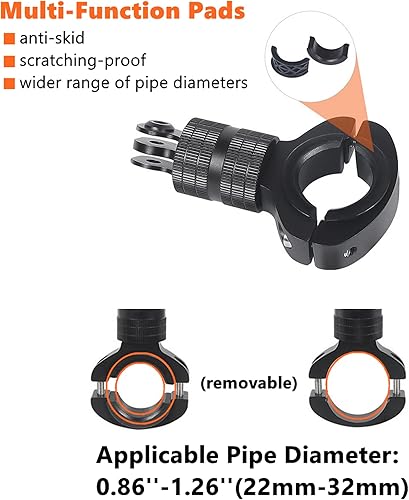 Miniatura 4 de Soporte de cámara de rotación de 360 grados para Gopro, montaje de manillar de bicicleta de aluminio con barra de extensión para cámaras de acción