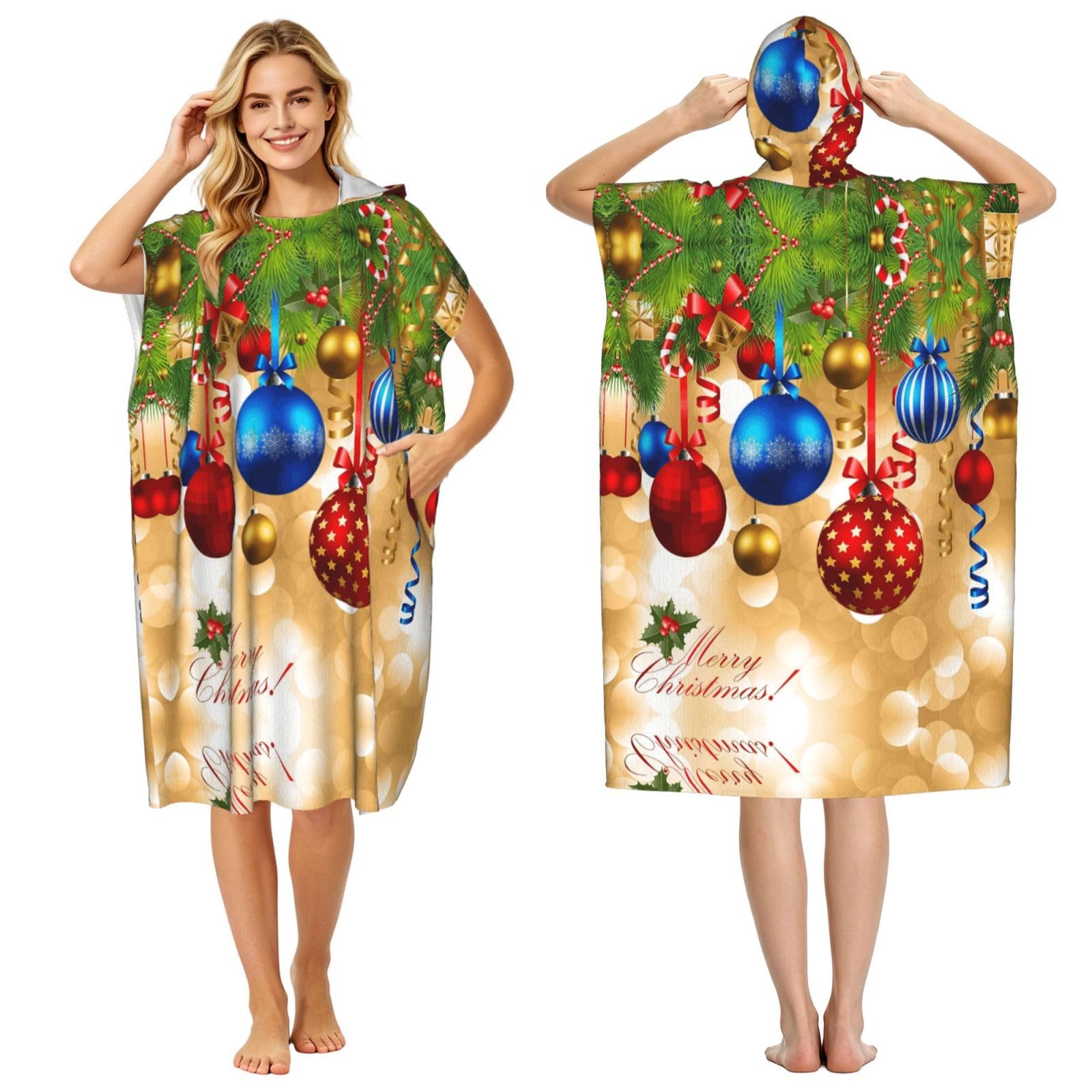 Poncho en tissu éponge pour adulte, peignoir de plage et piscine