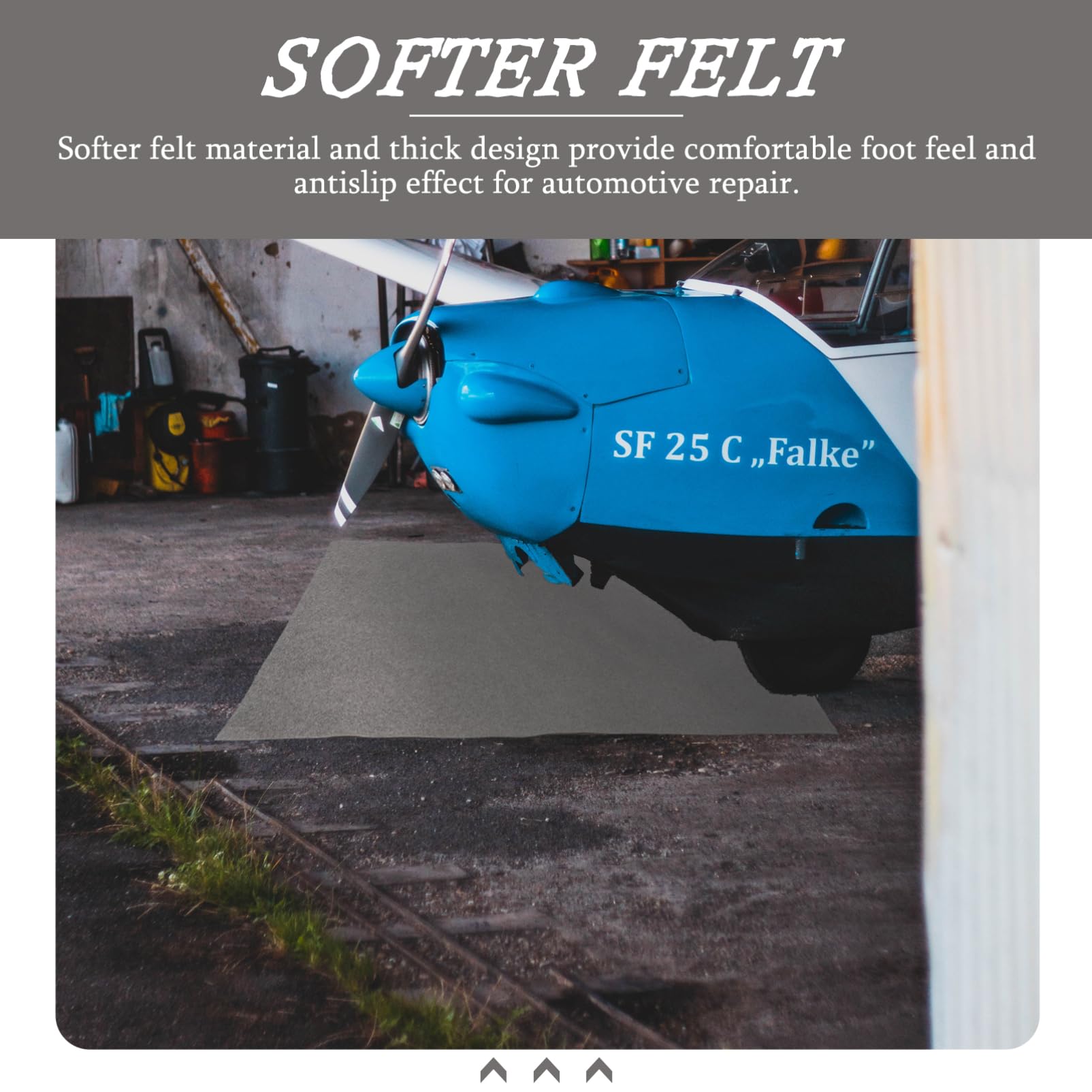 ibasenice Grand Tapis de Sol en Feutre Noir Antidérapant et Résistant à l'usure pour Entretien Automobile et Garage, Tapis Absorbant Huile sous Voiture Pratique et Solide