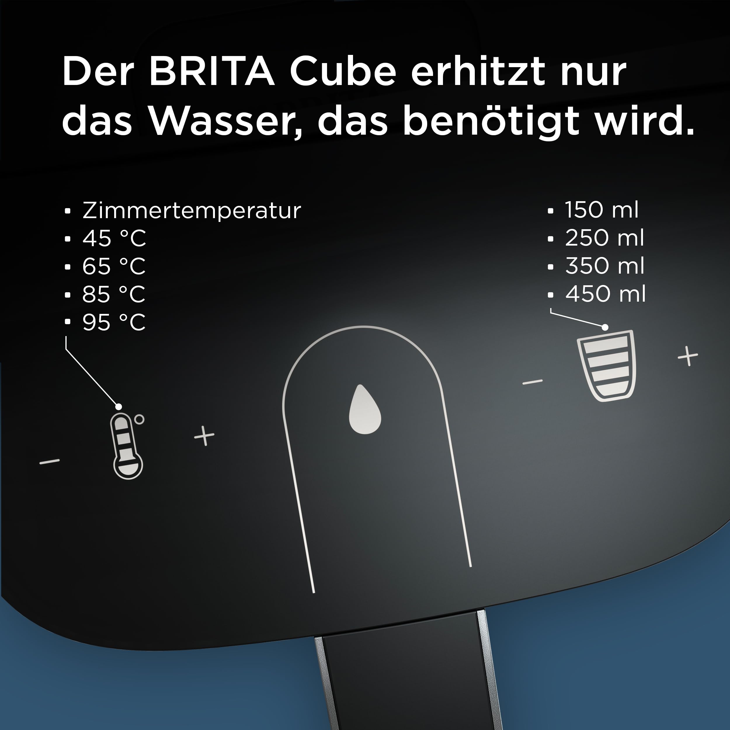BRITA Cube Heißwasserspender mit Wasserfilter-System (4 Liter) weiß | Tassenvolumen-, Temperatureinstellung, bakterienfreies Wasser dank UV-C-Technologie, MAXTRA PRO Extra Kalkschutz Wasserfilter
