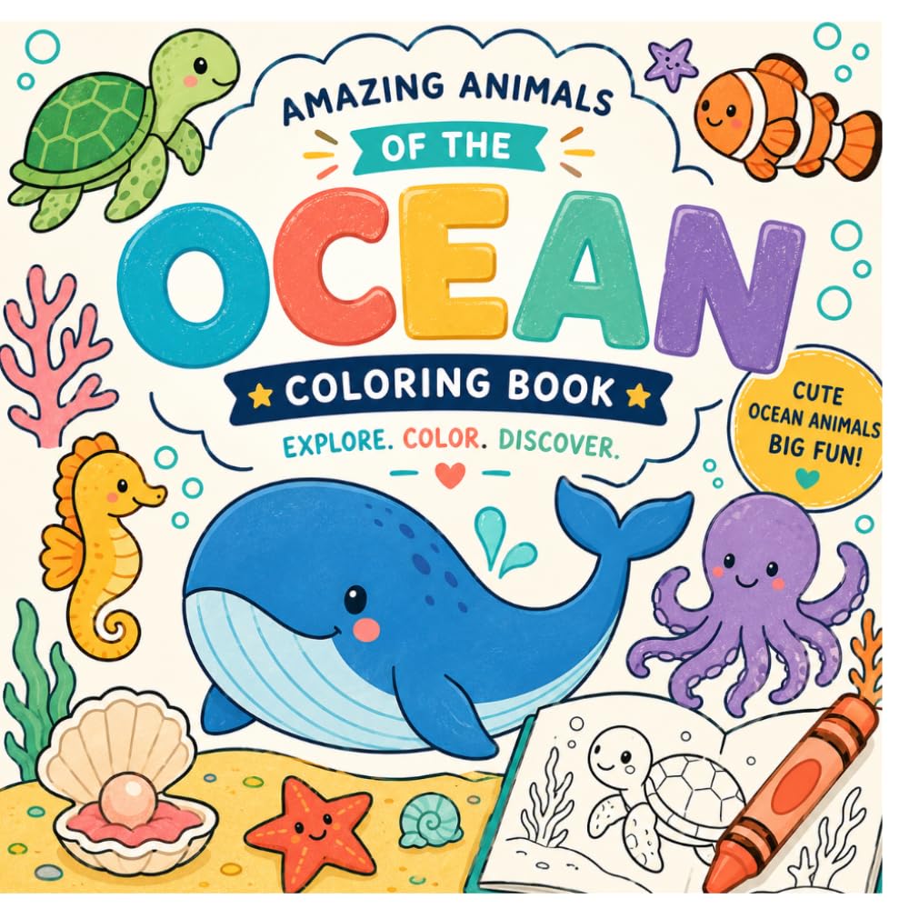 Amazing Animals of the Ocean Coloring Book