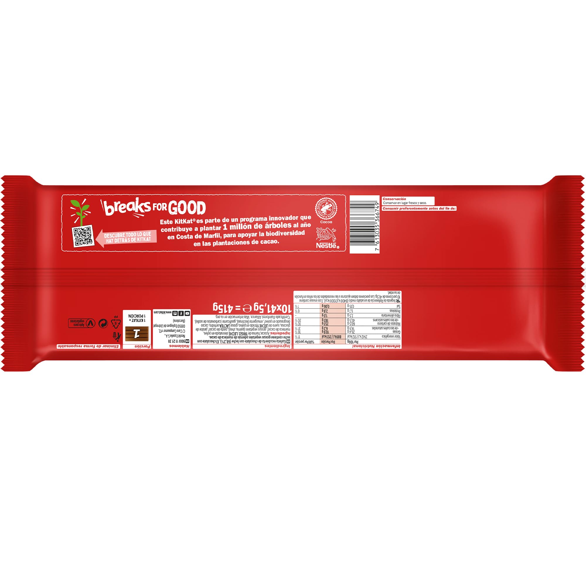 Kit Kat Leche - - Pack de 10 Unidades 430 g - Pack de 24