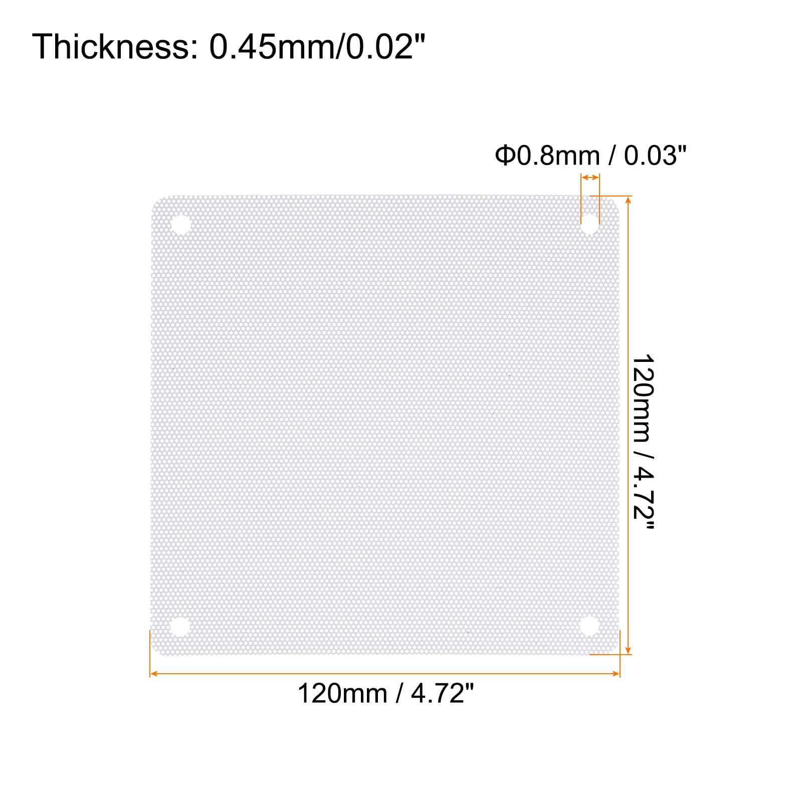 MECCANIXITY 6PCS PC Dust Filter, 120x120mm PVC Computer Case Cooler Dustproof Mesh Cover Fan Grills for Computer Chassis Speakers, White