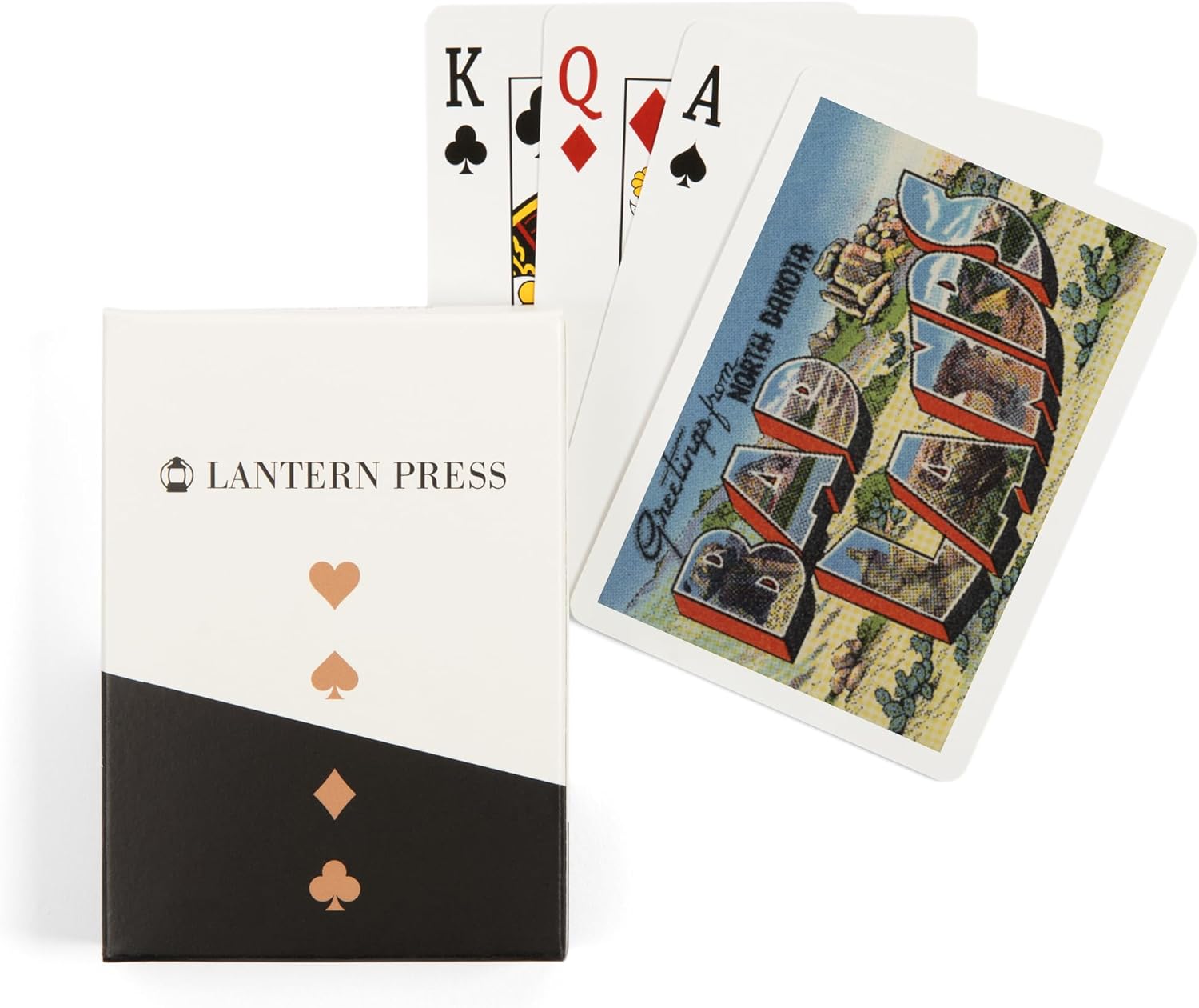Lantern Press Greetings from North Dakota (Badlands), 52 Playing Cards for Adults, Poker Size Card Deck