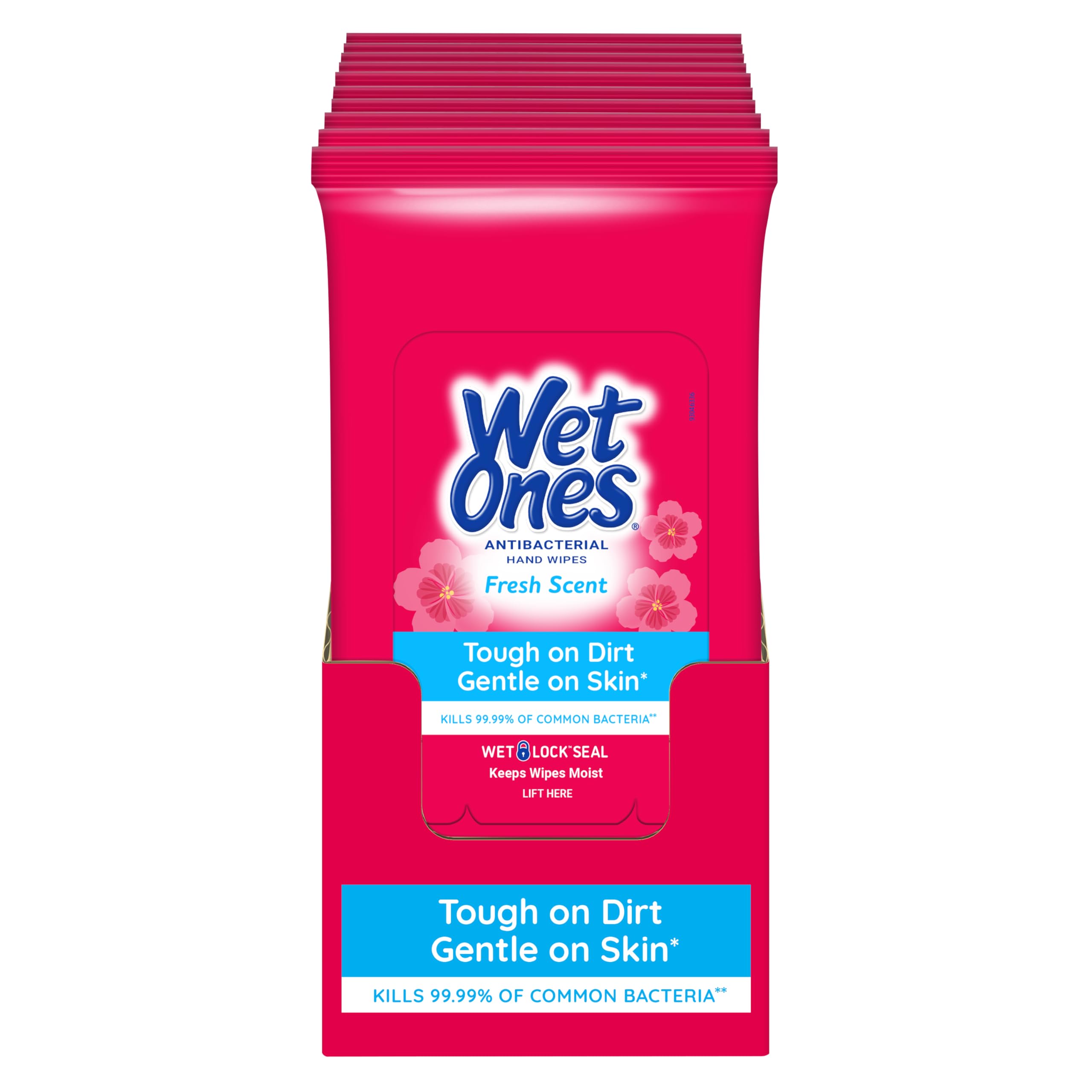 Wet Ones Antibacterial Hand Wipes, Fresh Scent, 20 Wipes (Pack of 10)