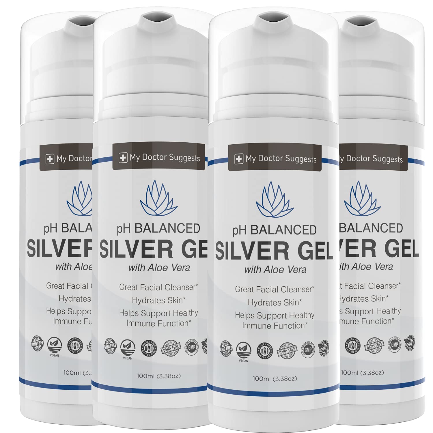 My Doctor SuggestspH Balanced Structured Silver Gel with Aloe Vera - Strong 30ppm Silver Gel in a 3.38oz Easy Pump Container (4)