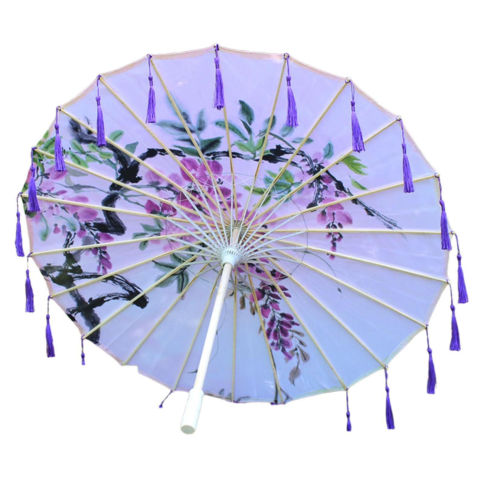 Buxuaaaa Umbrella Chinese Umbrella Dance Tassels Silk for Wedding Traditional Parasol Chinese Art Dance