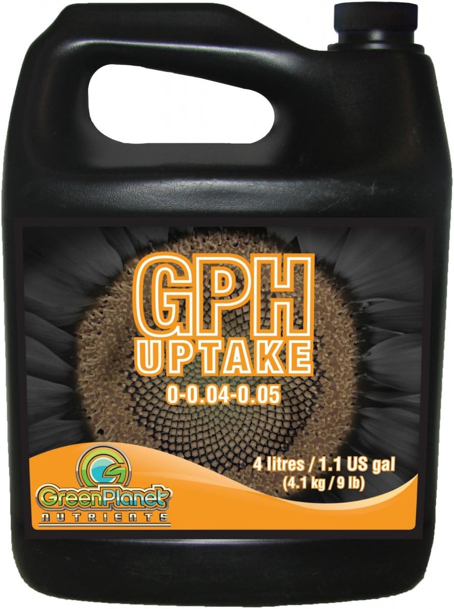 Green Planet Nutrients - GPH UPTAKE (4 Liters) (0-0.04-0.05) | Humic Acid - 8% Concentration - The Premier Humic Acid on the Market - Soil Conditioner - A Must for Dirt Growers!