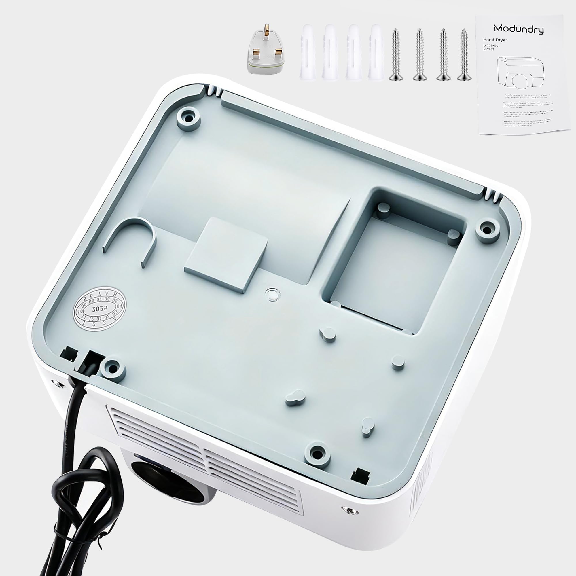 Secamanos Electrico 5-7 Segundos para Secar, Secador de Manos Automático para Baño, Comercial y Hogar, 2300W Blanco