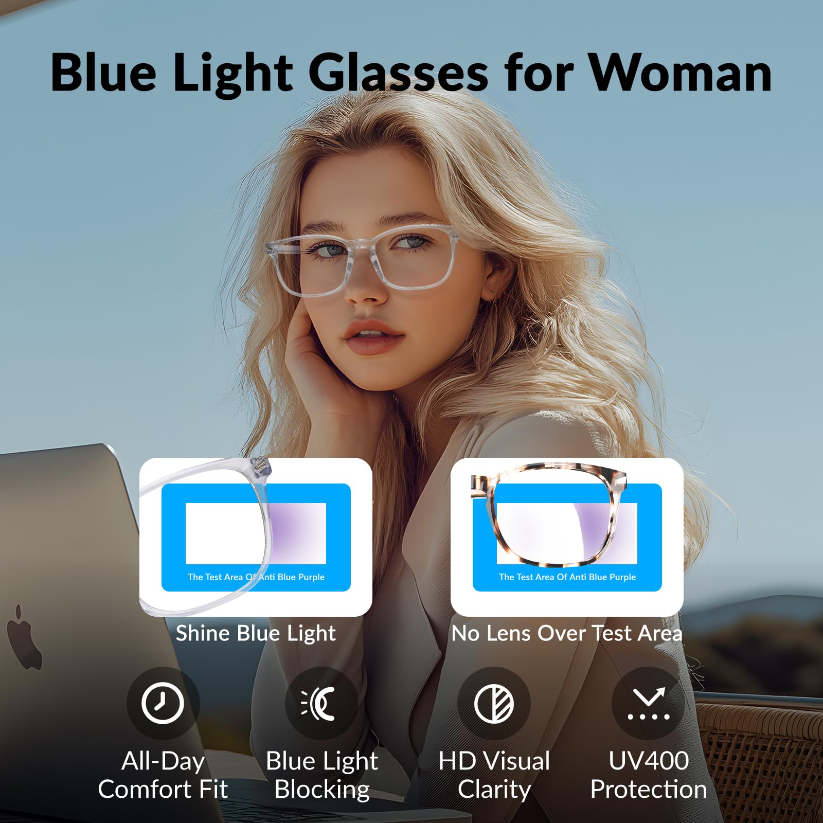 Blue Light Blocking Glasses – zestaw 5 szt. dla mężczyzn i kobiet, antyodblaskowe, filtr UV, do gier i czytania