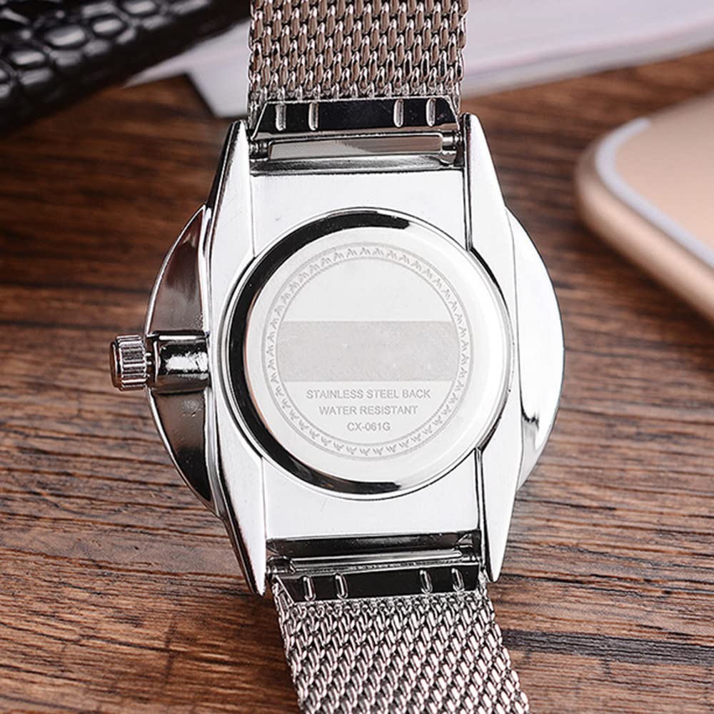 Ultra Thin Simple Couples Watches His and Hers Stainless Steel Mesh Strap Pair Watch Gifts Set Men and Women Quartz Watches